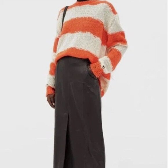 Acne Studios Kantonia Orange and White Striped Sweater M - Picture 1 of 11